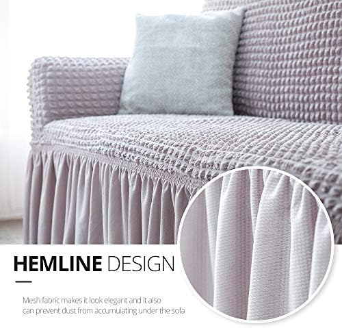 NICEEC Sofa Cover Lilac Gray Couch Cover Stretch Sofa Slipcover with Skirt