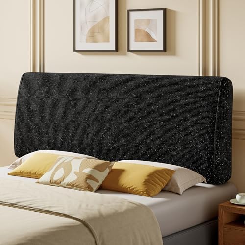 Pinmoco 4.7" Upholstered Headboard for Full Size Bed, Height Adjustable and Ergonomic Headboard, Easy Assemble, Sturdy and Durable, Starry Night Black
