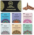 Raajsee Natural Incense Cones,6 Pack Mixed Scents Gift Pack 15 pc Each (90 Total), Insense Cones Variety Pack, 100% Organic Non Toxic Natural - Hand Rolled Free from Chemicals (Pack 1)