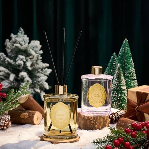 M&SENSE 8.4 oz Large Reed Diffuser for Home | Forest Scent Oil Diffuser with Sticks | Bedroom Bathroom Living Room Decor