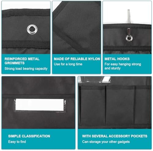 KIKIGOAL 20 Pockets Hanging Wall File Organizer, Heavy Duty Storage Pocket Chart With 20 Name Tag Pockets for File Folder and Paper, Space Saver for Office and Classroom