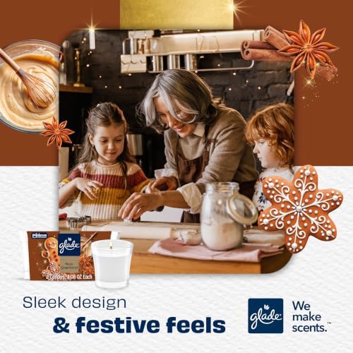 Glade Jar Candle, Cozy Gingerbread, 4.08oz., 3 Count
