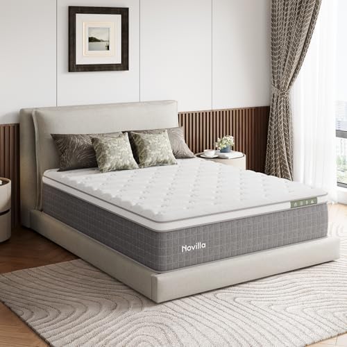 Novilla 14 Inch Queen Size Mattress,Hybrid Queen Gel Memory Foam Mattress