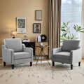 VINGLI Accent Chairs Set of 2, Linen Upholstered Armchair, Living Room
