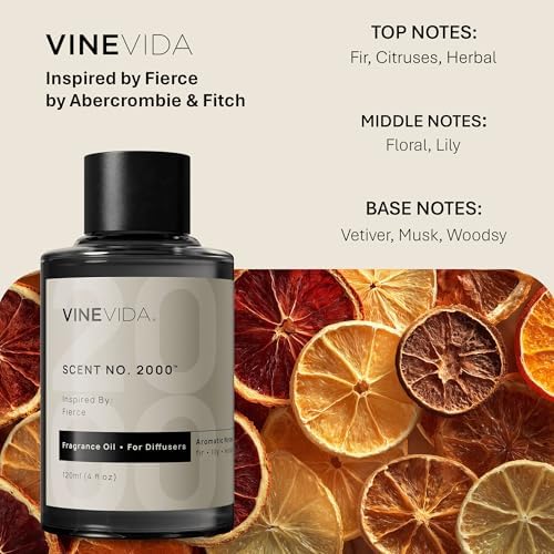 VINEVIDA [4 Fl Oz] Scent NO. 2000 Fragrance Oil for Cold Air Diffusers, Aromatic Notes of Fir Lily Woodsy, Essential Oils for Diffuser Oil Refill & Air Freshener Room Spray
