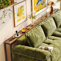 Huuger 102.4 Inch Behind Couch Table with 2 Power Outlets and USB-C Ports, Extra Long Narrow Sofa Table for Sectional Sofa, Skinny Console Table with Anti-Bump Pads, for Living Room, Rustic Brown