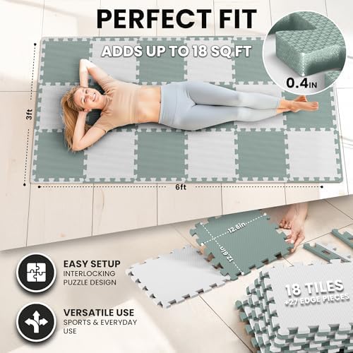 bemaxx Gym Mats Set - EVA Interlocking Foam Floor Tiles Workout Mat Puzzle