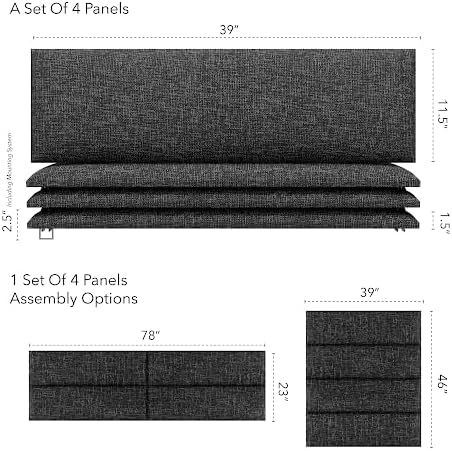 Vänt Wall Mounted Headboard Panels, King/Twin, Weave Prestige