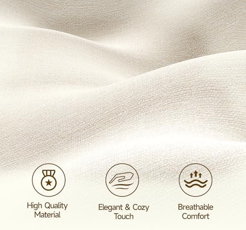 ONBRILL Queen Size Headboard with Storage, LED Light, Off White