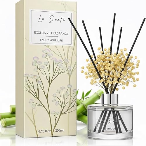 Reed Diffuser Set, Natural Bamboo Essential Oil 6.7 fl oz/ 200 ml