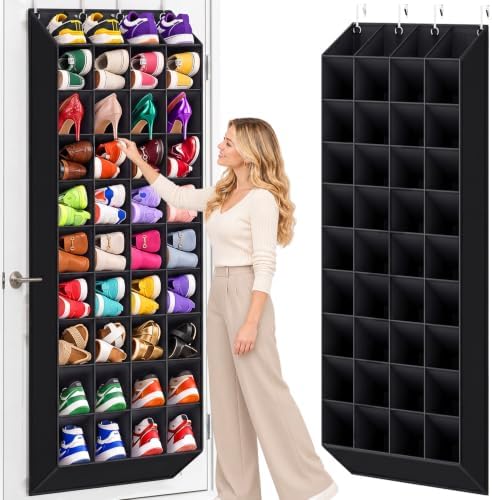 30-40 Pairs Over the Door Shoe Organizer, 10-Tier Door Shoes Rack