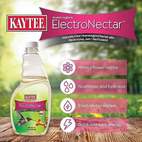 Kaytee Hummingbird ElectroNectar Wild Bird Food, 16 oz Concentrate 2 Pack, Makes 128 oz of ElectroNectar