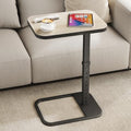 Kitstorack Upgraded TV Tray Table with Panel Lock, Adjustable Height & 90° Flip-Over Design, Sofa Arm End Side Table for Eating, Dinner, Snack, Laptop, Couch, Bed, Chair or Small Spaces, Gray