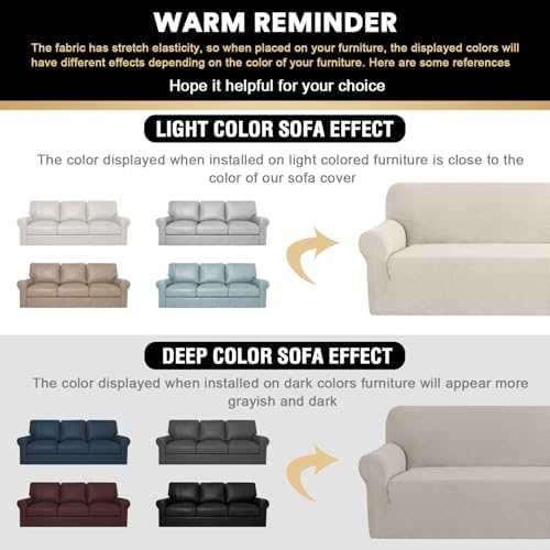 PrinceDeco Couch Covers for 3 Cushion Couch Sofa Pet Friendly Extra Large Couch Cover for Oversized Sofa Washable Furniture Protector Fitted Sofa Slipcovers Stay in Place(XL Sofa, Island Fossi)
