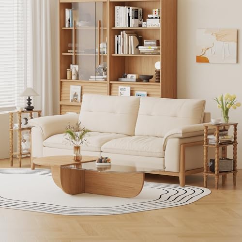 Veegle Narrow Side Table Small End Table for Small Spaces Rustic Brown