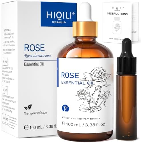 HIQILI Rose Essential Oil for Skin, Diffuser & Candle Making