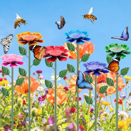 6 Pack Bee Watering Station, Metal Bee Bath, Butterfly Watering Station