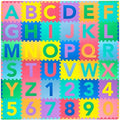 ProSource Kids Puzzle Alphabet, Numbers, 36 Tiles and Edges Play Mat, 12" by 12", Abc & 123