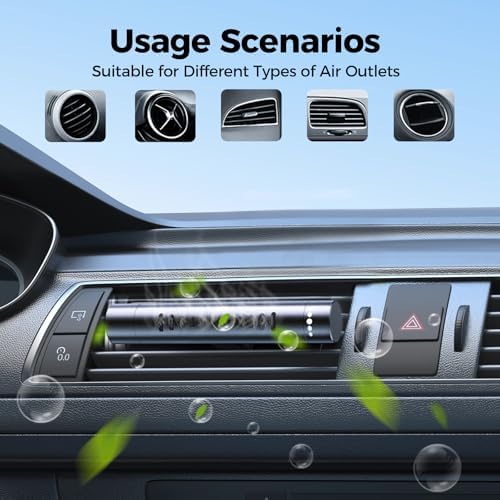 2pcs Car Perfume Diffuser With 12 Odorless Refill Sticks Black