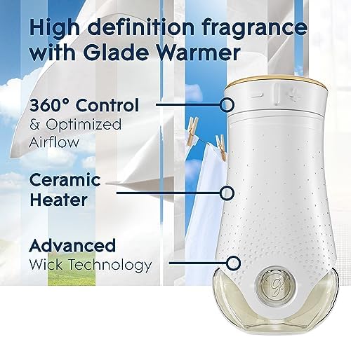 Glade PlugIns Refills Air Freshener, Scented and Essential Oils for Home and Bathroom, Clean Linen, 6.7 Fl Oz, 10 Count (Packaging May Vary) (Pack of 2)