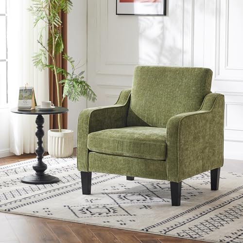 VINGLI Accent Chair, Chenille Upholstered Armchair, 380 LBS, Living Room