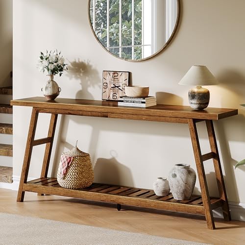 ChooChoo 70.9 Inch Long Console Tables for Entryway, Hallway Table, 2-Tier