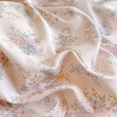 Garden Flower Duvet Cover Set Muslin Cotton Queen(90"x90"),Pink Blue