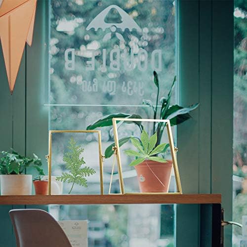 AceList Glass Picture Frame, 5x7 Metal Geometric with Clear Cover