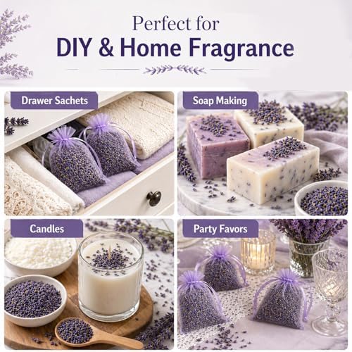 Sukh 12.5oz Dried Lavender Flowers - Make Sachets for Drawers and Closets