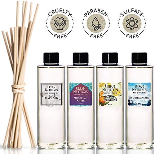 Urban Naturals Sugar Cookies Oil Reed Diffuser Refill with Free Set of Reed Sticks – Freshly-Baked, Buttery Cookie with Ginger Vanilla Frosting | Great Kitchen Scent | Made in the USA Vegan, 4 oz