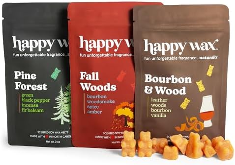 Happy Wax Fall Scented Soy Wax Melts 6oz Variety Pack - Autumn Woods Mix