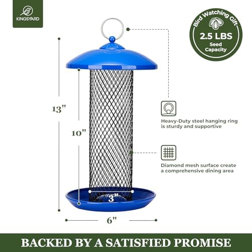 Kingsyard Wild Bird Feeders for Outdoors Hanging, All Metal