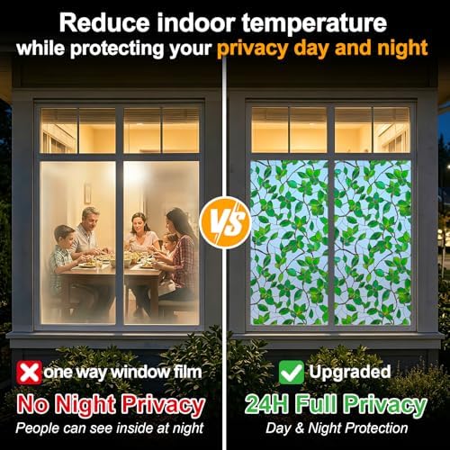 24H Privacy Heat Insulation Static Cling Decorative Glass Film24x78.7in