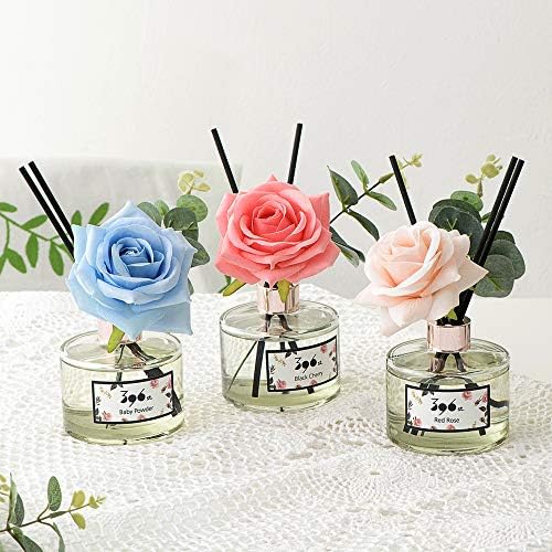 396 st. Rose Flower Reed Diffuser, Red Rose, 200ml(6.7oz) / Reed Diffuser Sets, Home Fragrance, Scented Oils, Home & Bathroom Décor