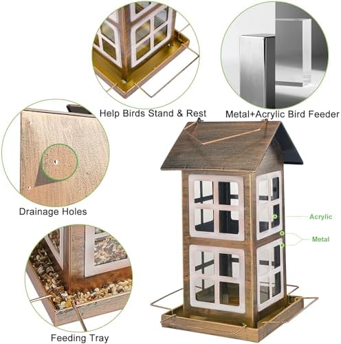 Bird Feeder, Waterproof Bird Feeders for Outdoor Hanging