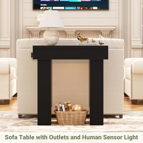 Unikito 32" Entry Table with Sensor Light & AC Outlets with USB-C Ports