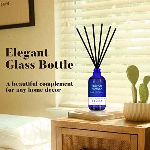 Xcleen Reed Diffuser Set with Sticks 3.7 Oz, Vanilla, Coconut & Milk Scented Fragrance Oil Diffuser for Home Bedroom & Kitchen, Long-Lasting Room Air Freshener, Mind & Body Aromatherapy, Gift Idea