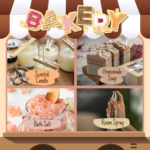 SALUBRITO Bakery Fragrance Oils Set, Premium Essential Oils Set for Candle, Soap Making, Diffuser - Pumpkin Pie, Chocolate Cupcake, Snickerdoodle, Gingerbread, Creamy Vanilla, Sugar Cookies