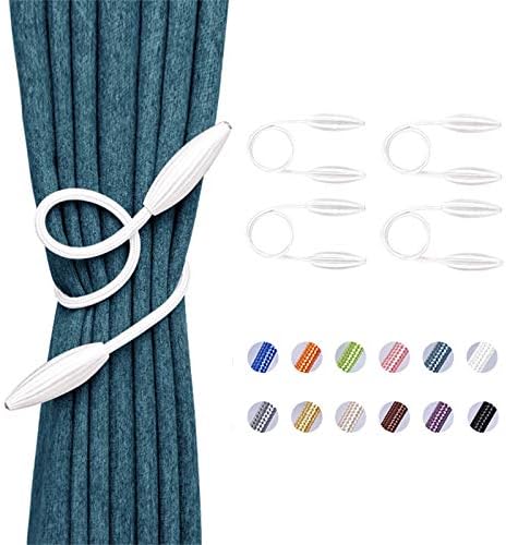 NICEEC 4 Pack DIY Curtain Tiebacks Clips Crystal Decorative Creative Twist Drape Tie Backs European Style Random Modelling Curtain Holdbacks for Home Kitchen Office Window Drapery (White)