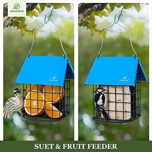 Kingsyard All Metal Double Suet Bird Feeder with Perch