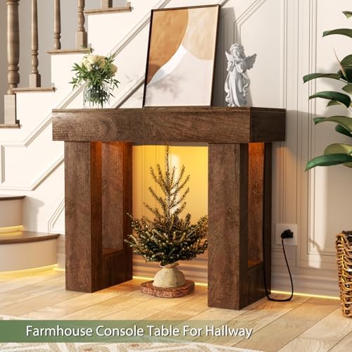 Unikito 39" Entry Table with Sensor Light & AC Outlets with USB-C Ports