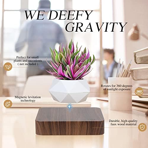 Levitating Air Bonsai Pot,Cool Stuff, Rotation Flower Pot Planters, Potted Plant Home Desk Decor in Flower Pots & Planters from Home & Garden on (Dark Color)
