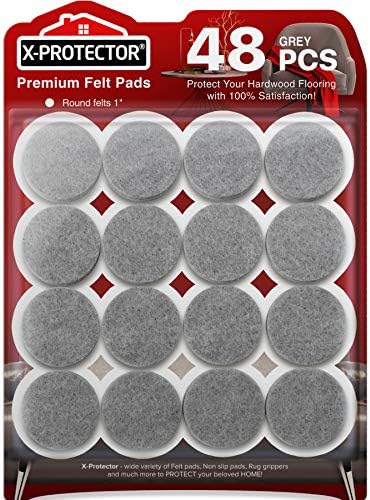Felt Furniture Pads X-Protector - 48 PCS 1" - Premium Felt Pads (Grey)
