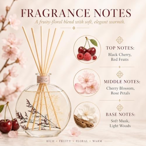 Black Cherry Reed Diffuser, 3.34 Fl Oz