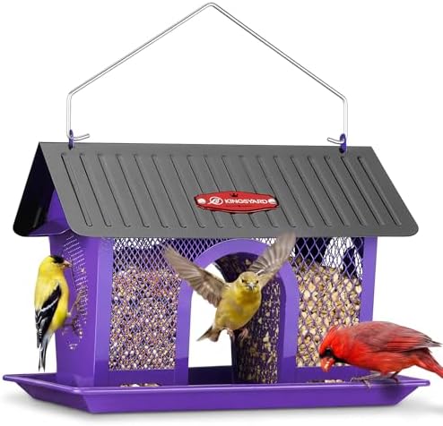 Kingsyard Wild Bird Feeder for Outdoors Hanging, All Metal