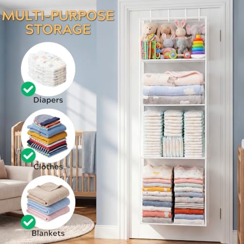 Over the Door Stuffed Animal Storage with Clear Dust Cover