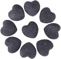 rockcloud 10 PCS 0.9" Black Lava Rock Stone Heart Shape Pocket Stones
