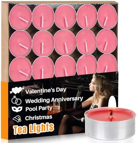 MAQIHAN 25 Pack Pink Tea Light Candles - Mini Soy Wax Votive Candle Set