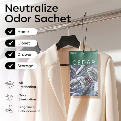 MYARO 20Pcs Cedar Scented Sachets, Closet Deodorizer Car Air Freshener