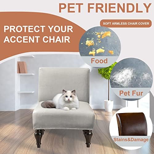 Eco-Ancheng Armless Chair Slipcover Removable Armless Accent Chairs Covers Washable Armless Slipper Chair Slipcover Printed Armless Chair Furniture Protector Covers for Living Dining Room Hotel